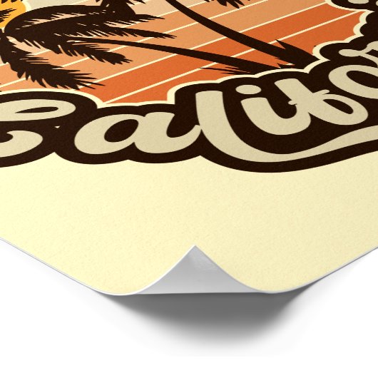 San Diego Californië zonsondergang palmbomen souve Poster (Hoek)