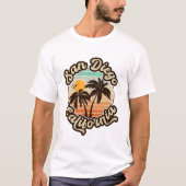 San Diego Californië zonsondergang palmbomen souve T-shirt (Voorkant)