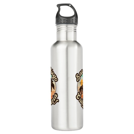 San Diego Californië zonsondergang palmbomen souve Waterfles (Achterkant)