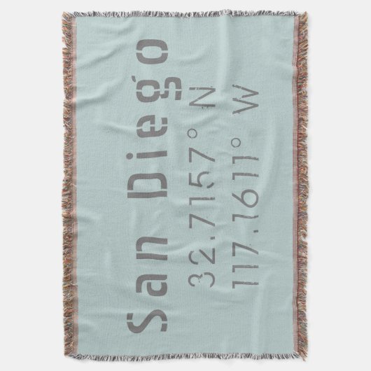 San Diego, Californische lengtegraad en breedtegra Deken (Voorkant Verticaal)