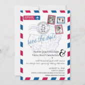 San Diego Cancun Airmail sparen de Datum Save The Date (Voorkant)