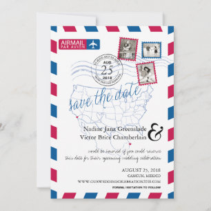 San Diego Cancun Airmail sparen de Datum Save The Date