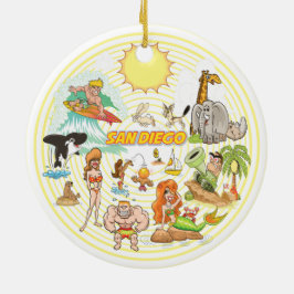 San Diego Cartoon Ceramic Ornament