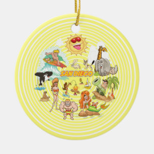 San Diego Cartoon Keramisch Ornament