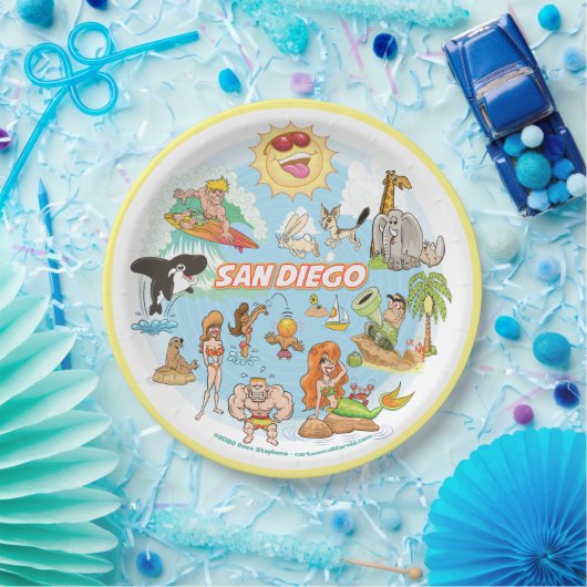 San Diego Cartoon Papieren Bordje (Feest)