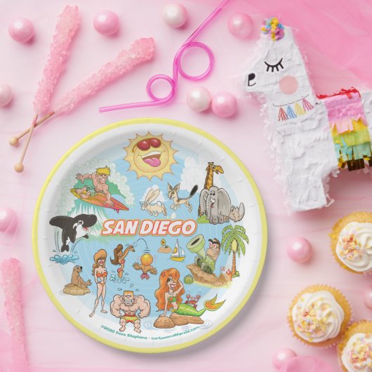 San Diego Cartoon Papieren Bordje (Feest)