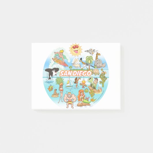 San Diego Cartoon Post-it® Notes (Voorkant)