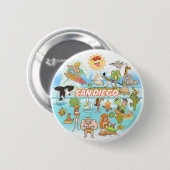 San Diego Cartoon Ronde Button 5,7 Cm (Voorkant /achterkant)