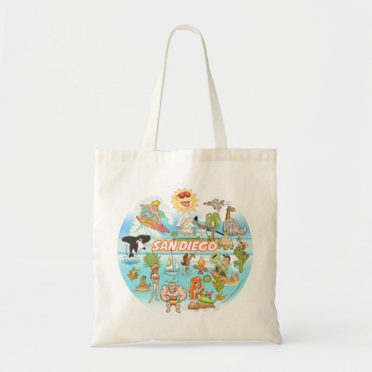 San Diego Cartoon Tote Bag (Voorkant)