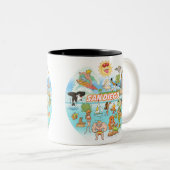 San Diego Cartoon Tweekleurige Koffiemok (Voorkant rechts)