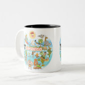 San Diego Cartoon Tweekleurige Koffiemok (Voorkant links)