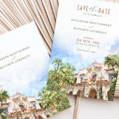 San Diego Casa del Prado CA Save the Date Kaart