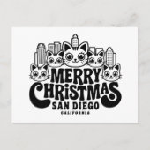 San Diego City California Merry Christmas Cats Ver Briefkaart (Voorkant)