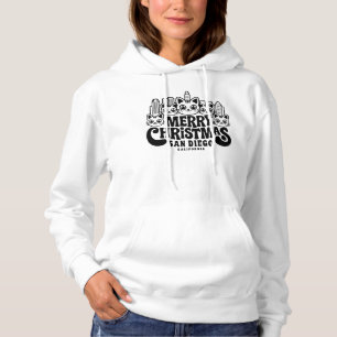 San Diego City California Merry Christmas Cats Ver Hoodie
