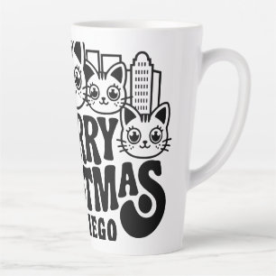 San Diego City California Merry Christmas Cats Ver Latte Mok