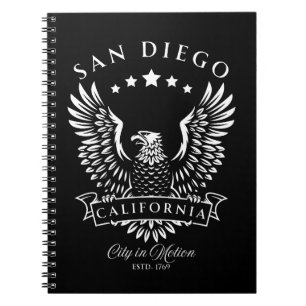 San Diego City in Motion Californië Vintage Eagle Notitieboek