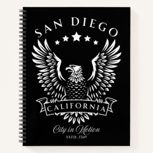 San Diego City in Motion Californië Vintage Eagle Notitieboek