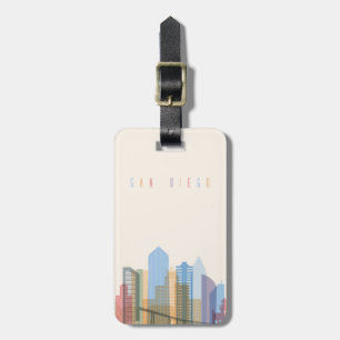 San Diego City Skyline Bagagelabel