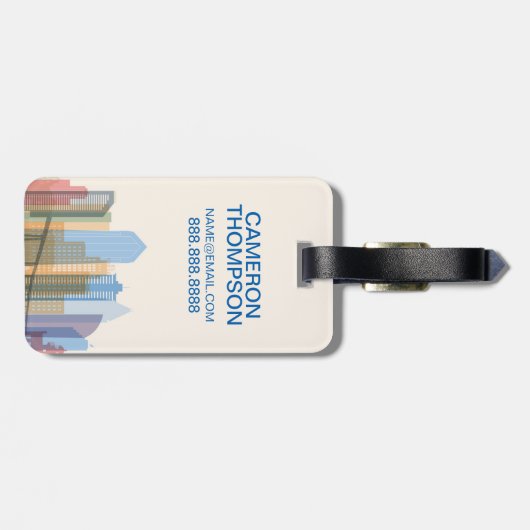 San Diego City Skyline Bagagelabel (Achterkant horizontaal)