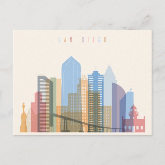 San Diego City Skyline Briefkaart (Voorkant)
