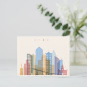San Diego City Skyline Briefkaart (Staand voorkant)