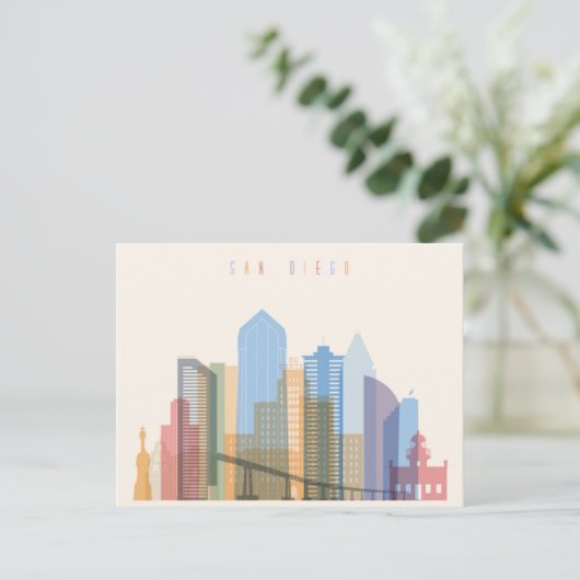 San Diego City Skyline Briefkaart (Staand voorkant)