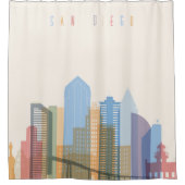 San Diego City Skyline Douchegordijn (Voorkant)
