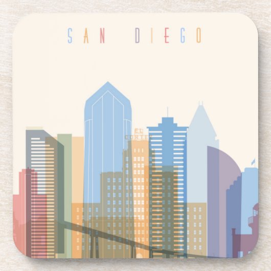 San Diego City Skyline Drankjes Onderzetter (Voorkant)