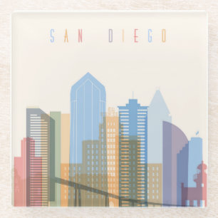 San Diego City Skyline Glazen Onderzetter