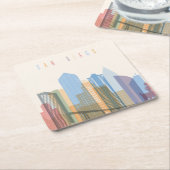 San Diego City Skyline Kartonnen Onderzetters (Schuin)