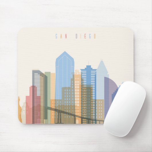 San Diego City Skyline Muismat (Met muis)