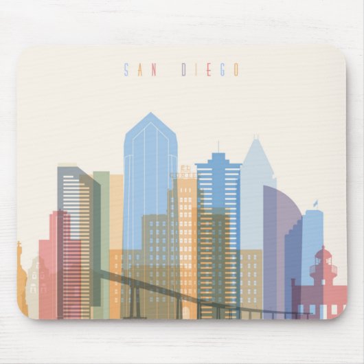 San Diego City Skyline Muismat (Voorkant)