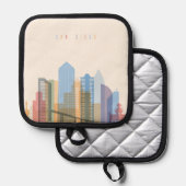 San Diego City Skyline Pannenlap (Voorkant / Achterkant)