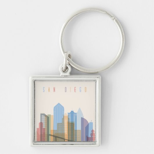 San Diego City Skyline Sleutelhanger (Voorkant)