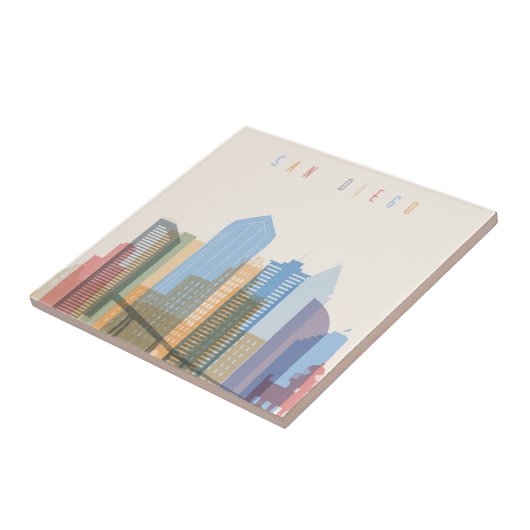 San Diego City Skyline Tegeltje (Zijkant)