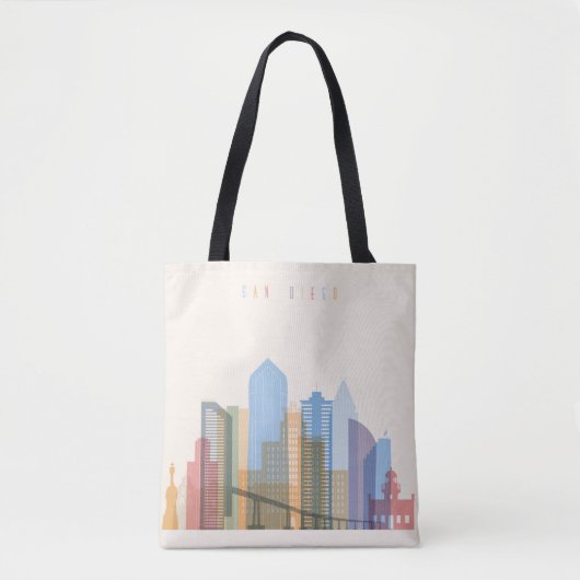 San Diego City Skyline Tote Bag (Voorkant)