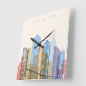 San Diego City Skyline Vierkante Klok (Hoek)