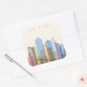 San Diego City Skyline Vierkante Sticker (Envelop)