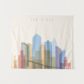 San Diego City Skyline Wandkleed (Voorkant (horizontaal))