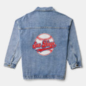  San Diego Cityscape Baseball voor mannen vrouwen Denim Jacket (Achterkant)