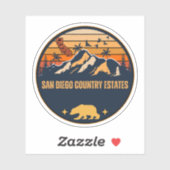 San Diego Country Estates, Californië Sticker (Vel)