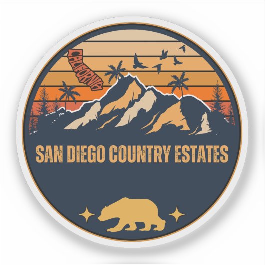 San Diego Country Estates, Californië Sticker (Voorkant)