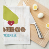 San Diego, de Kaart van Californië - het Huis is w Theedoek (Quarter Fold)