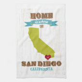 San Diego, de Kaart van Californië - het Huis is w Theedoek (Verticaal)