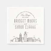 San Diego Deco Skyline | Weddenschap Napkins Servet (Voorkant)