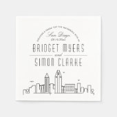San Diego Deco Skyline | Weddenschap Napkins Servet (Voorkant)