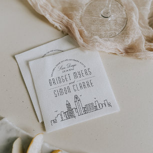 San Diego Deco Skyline Weddenschap Napkins Servet