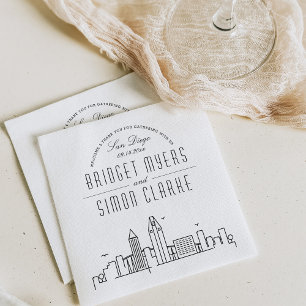 San Diego Deco Skyline Weddenschap Napkins Servet