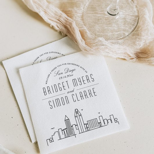 San Diego Deco Skyline | Weddenschap Napkins Servet
