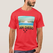 San Diego Design - basic donker T-shirt (Voorkant)
